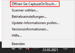 CaptureOnTouch starten | CaptureOnTouch